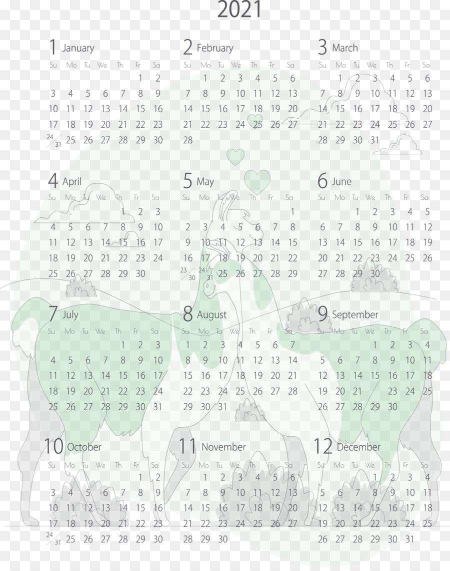 Detail Template Kalender 2021 Png Nomer 30