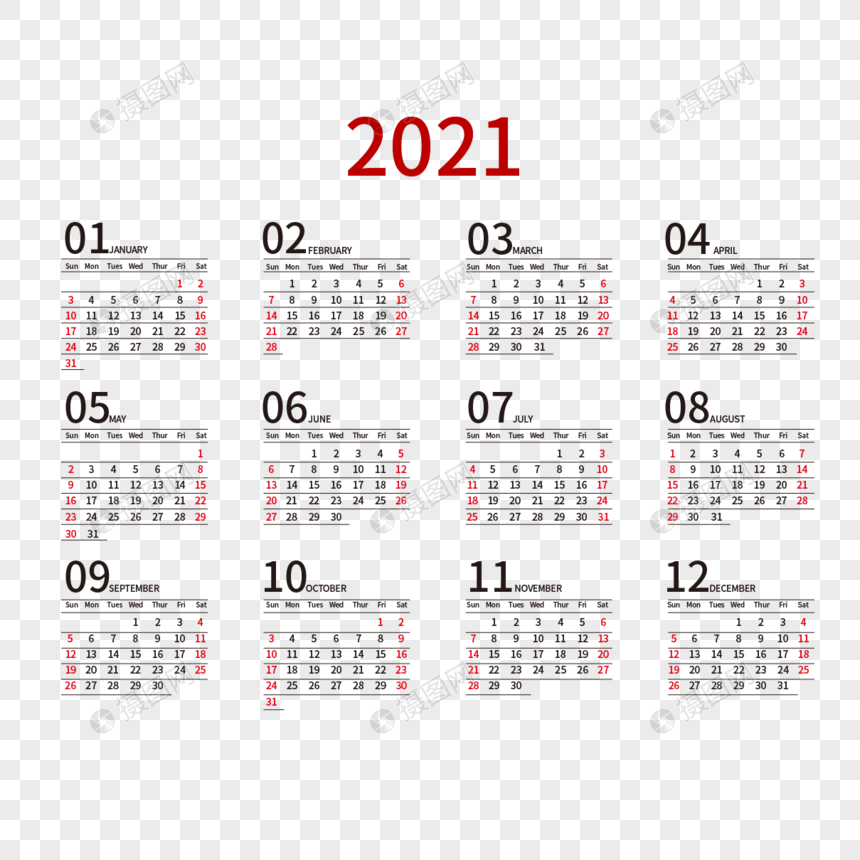 Detail Template Kalender 2021 Png Nomer 31