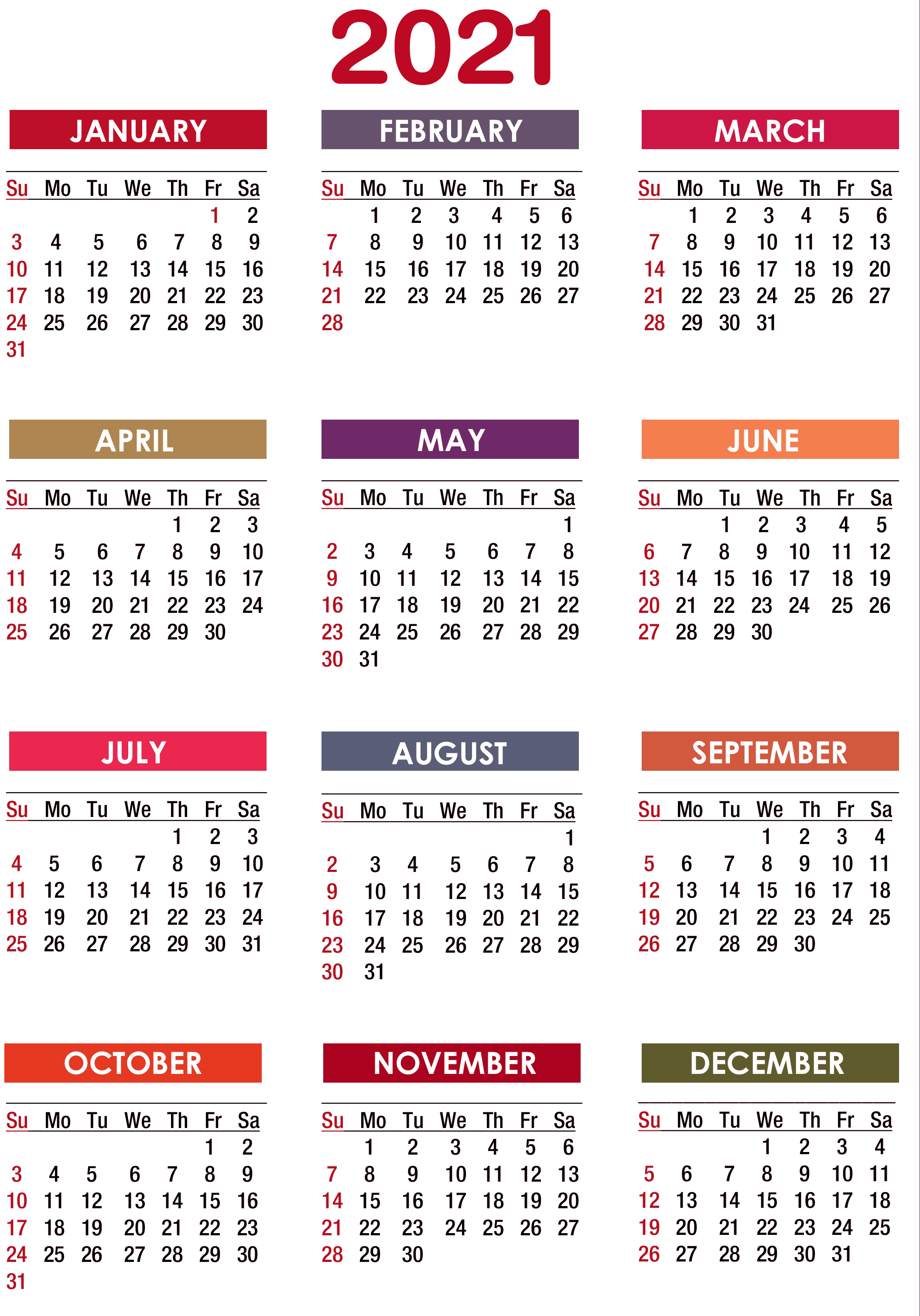 Detail Template Kalender 2021 Png Nomer 9