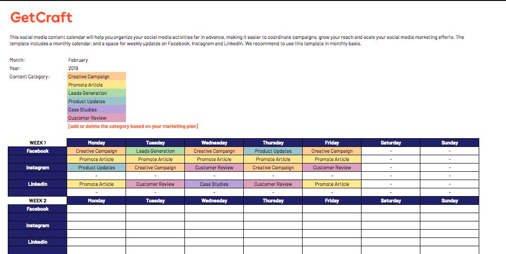 Template Kalender Konten Media Sosial - KibrisPDR