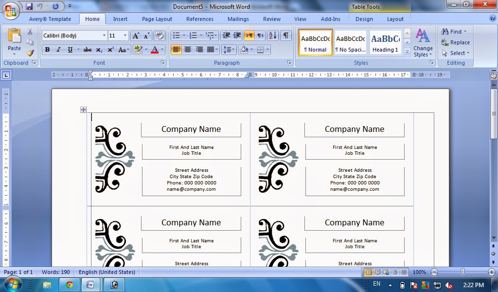 Detail Template Kartu Nama Word Nomer 25