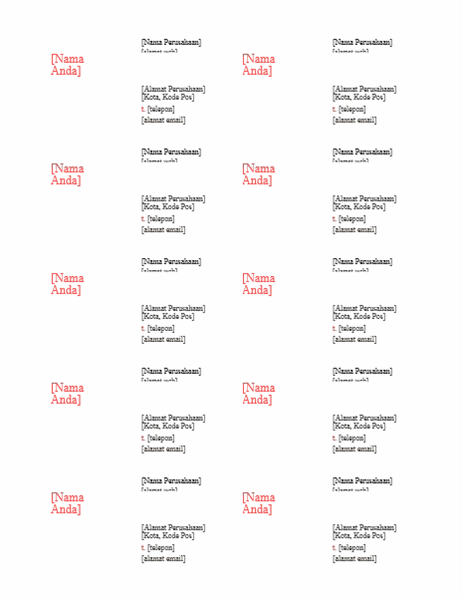 Detail Template Kartu Nama Word Nomer 47