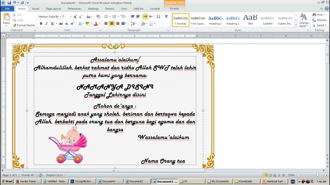 Detail Template Kartu Ucapan Word Nomer 18