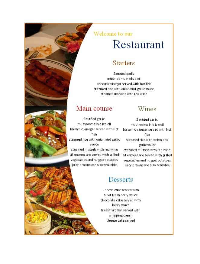 Detail Template Menu Makanan Microsoft Word Nomer 24