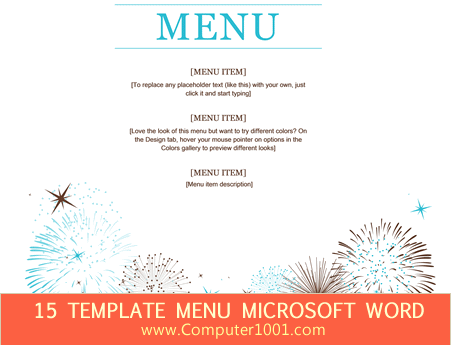 Detail Template Menu Makanan Microsoft Word Nomer 34