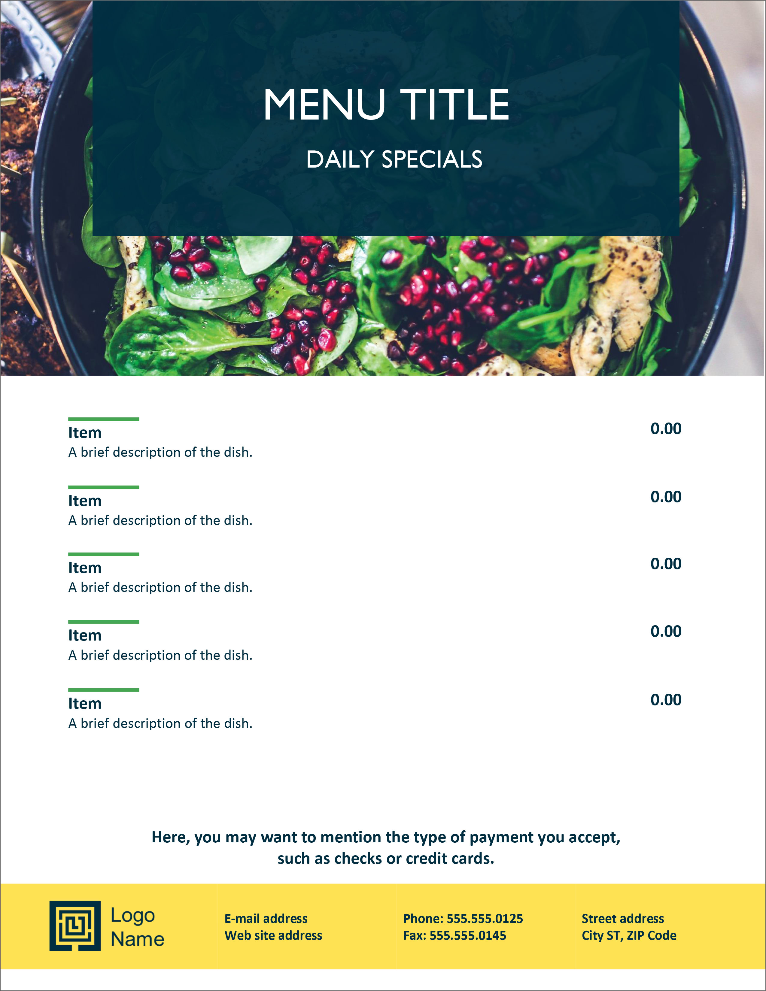 Detail Template Menu Makanan Word Nomer 45