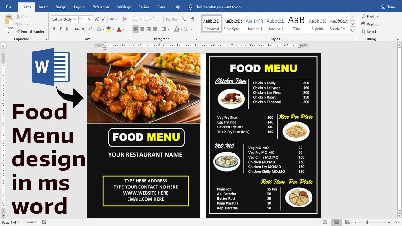 Detail Template Menu Makanan Word Nomer 49