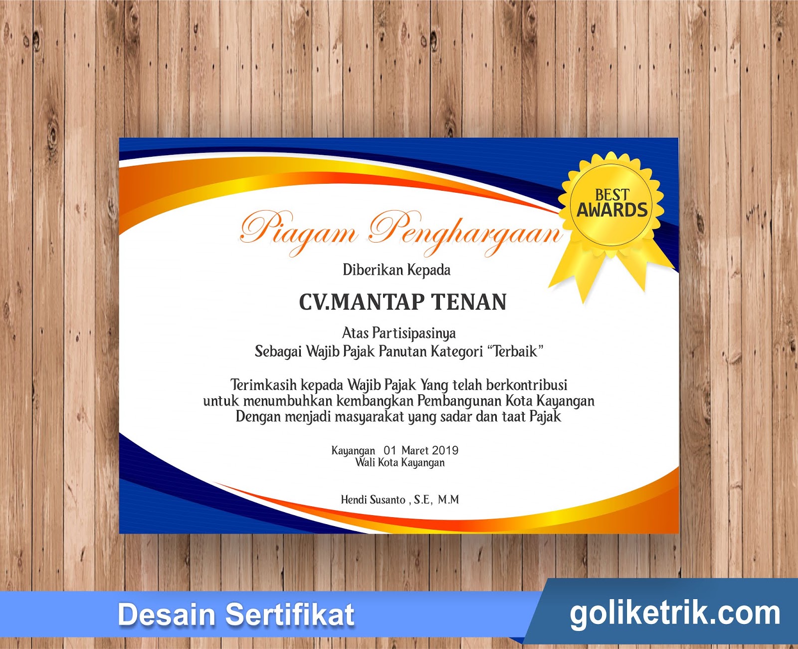 Detail Template Piagam Nomer 25