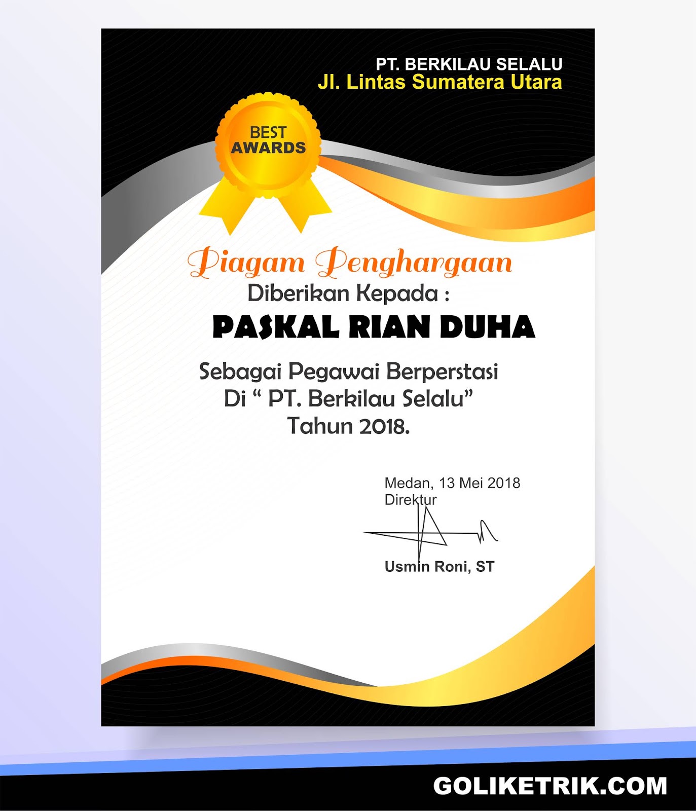 Detail Template Piagam Nomer 28