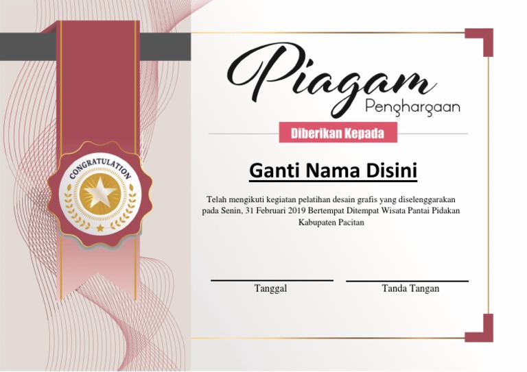 Detail Template Piagam Penghargaan Nomer 11