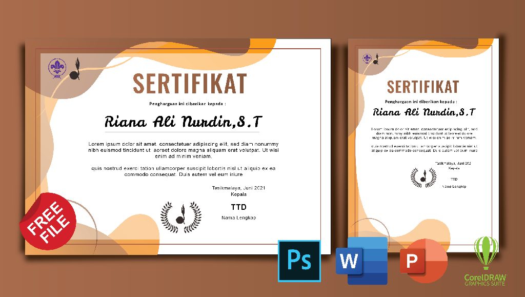 Detail Template Piagam Penghargaan Photoshop Nomer 14