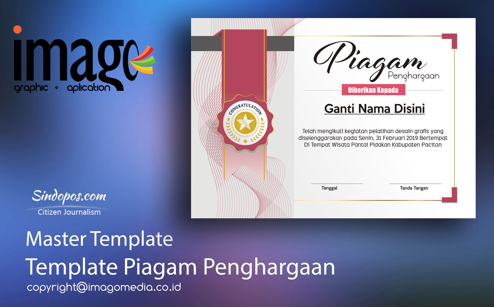 Detail Template Piagam Penghargaan Photoshop Nomer 5