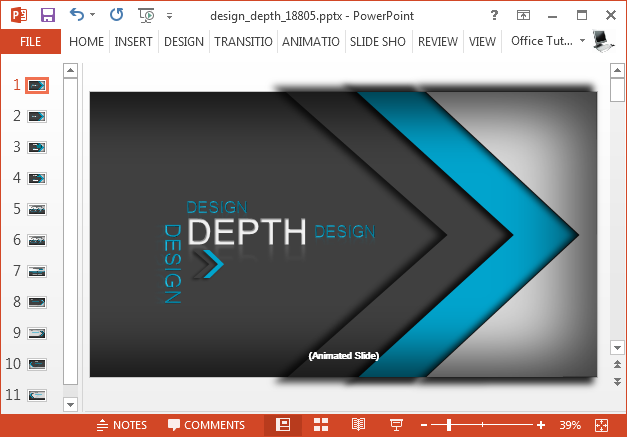 Detail Template Powerpoint Flat Design Nomer 15