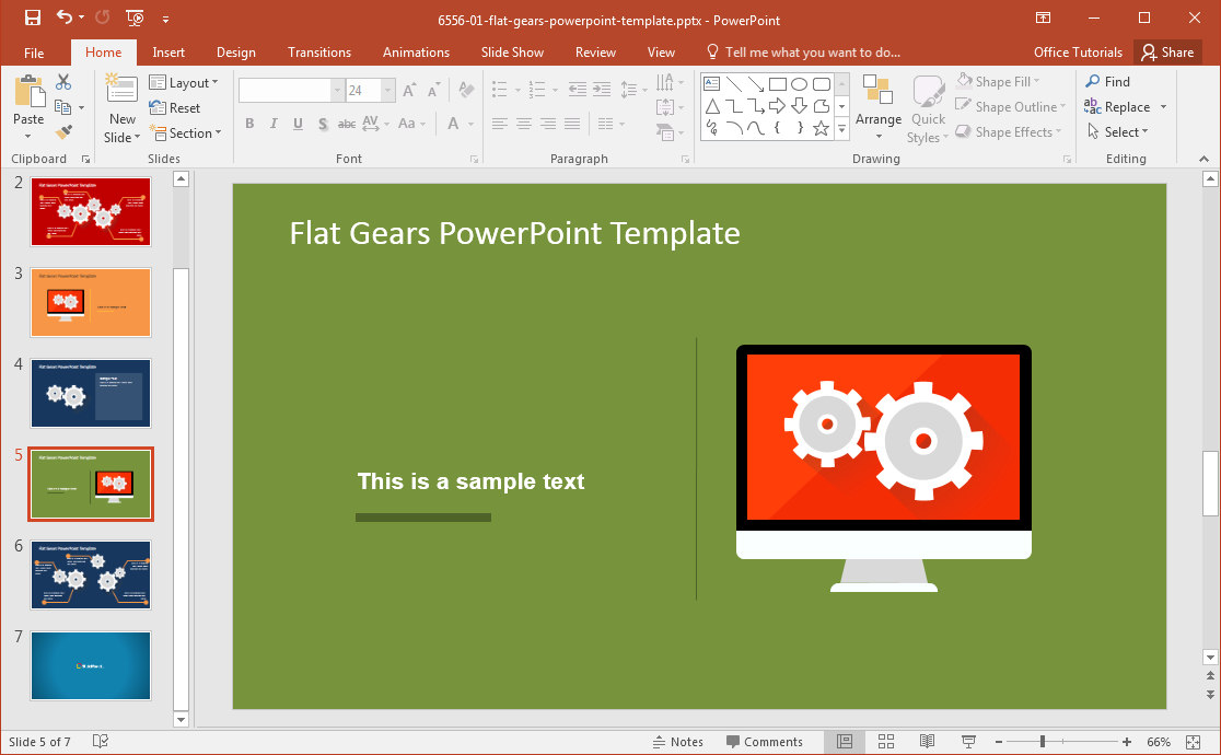 Detail Template Powerpoint Flat Design Nomer 47