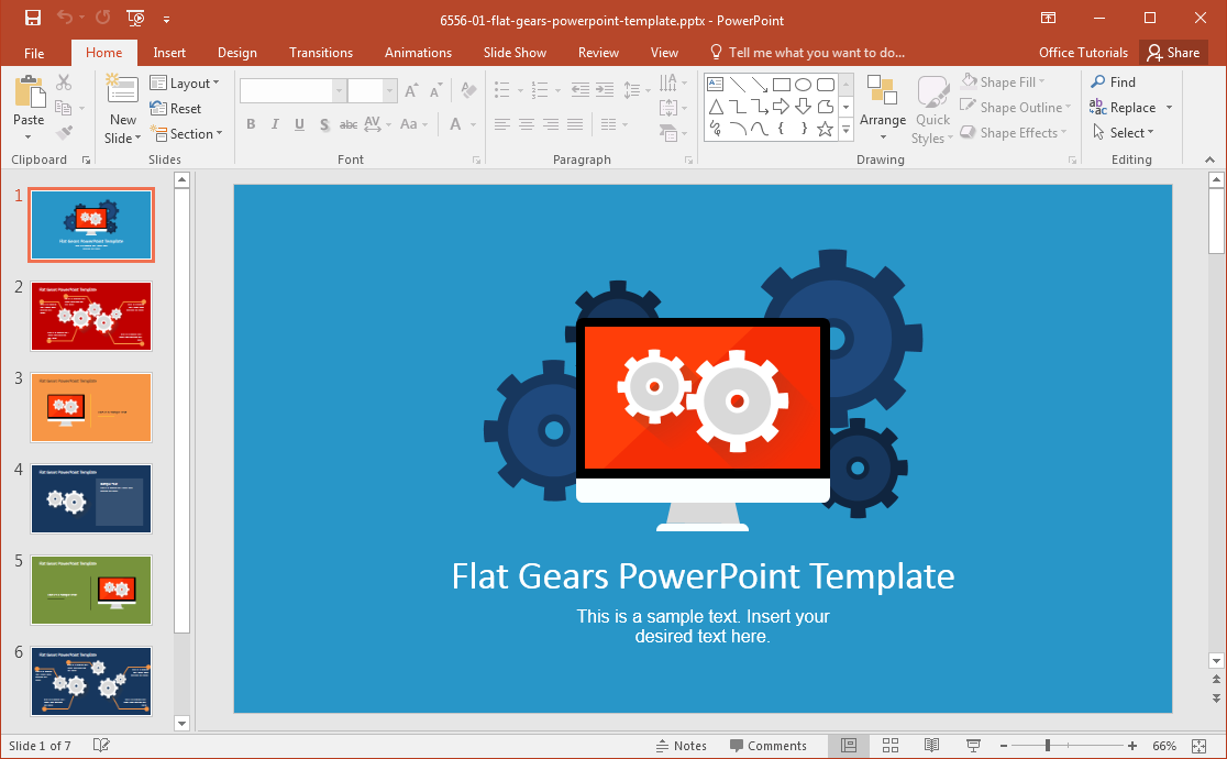 Detail Template Powerpoint Flat Design Nomer 9