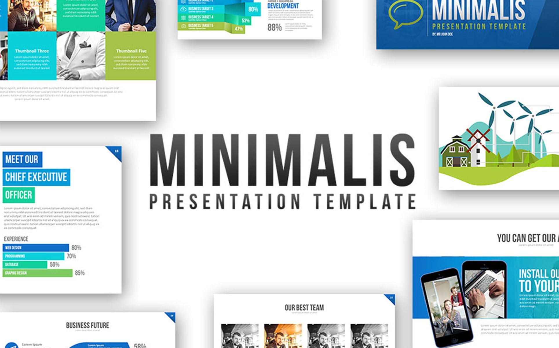 Detail Template Powerpoint Minimalis Nomer 48