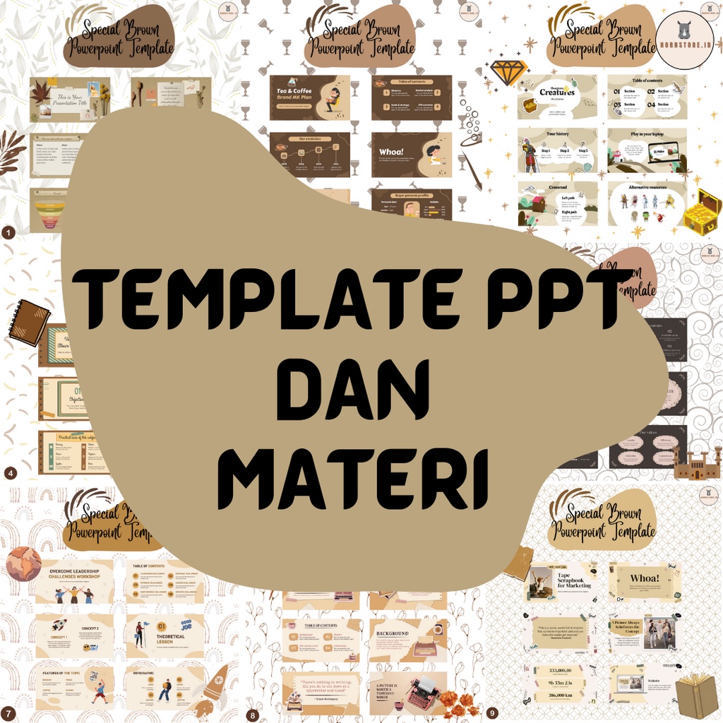Detail Template Ppt Aesthetic Brown Nomer 31
