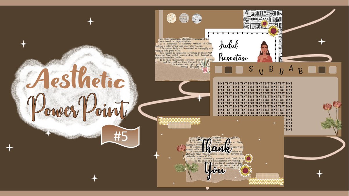 Detail Template Ppt Aesthetic Brown Nomer 34