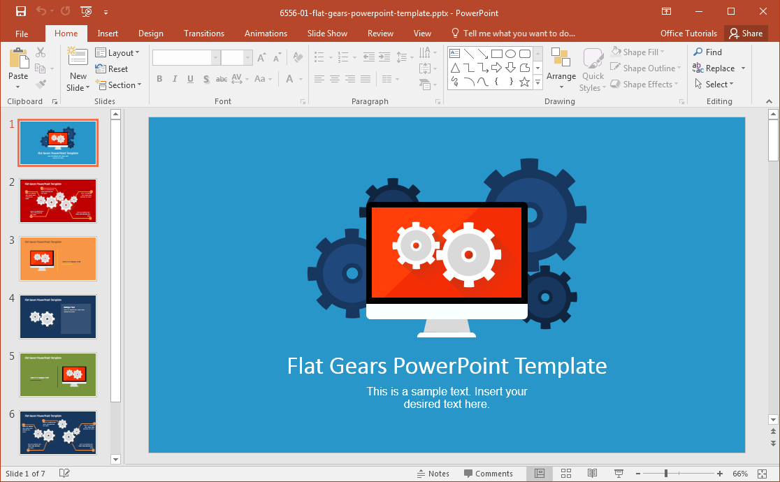 Detail Template Ppt Flat Design Nomer 9