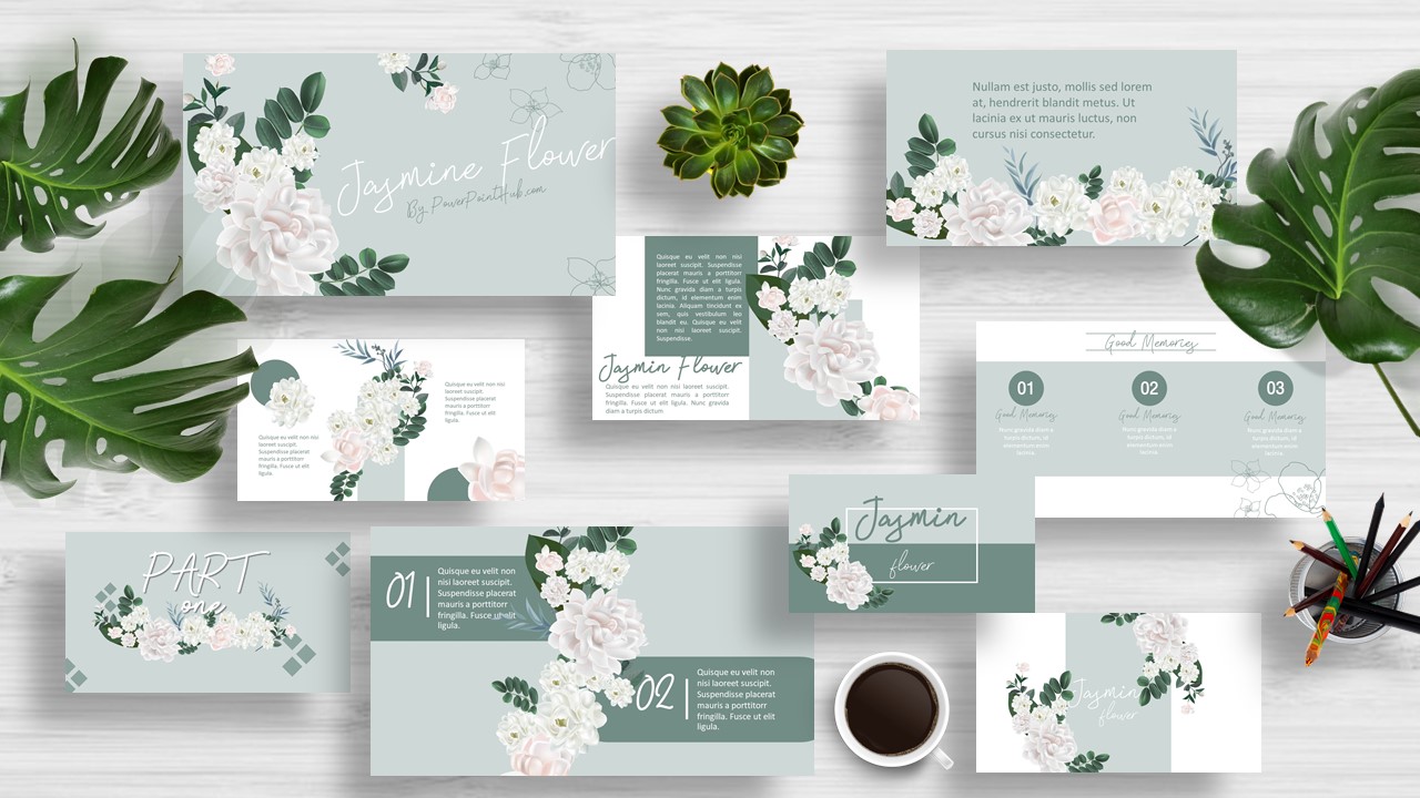 Detail Template Ppt Flower Nomer 27