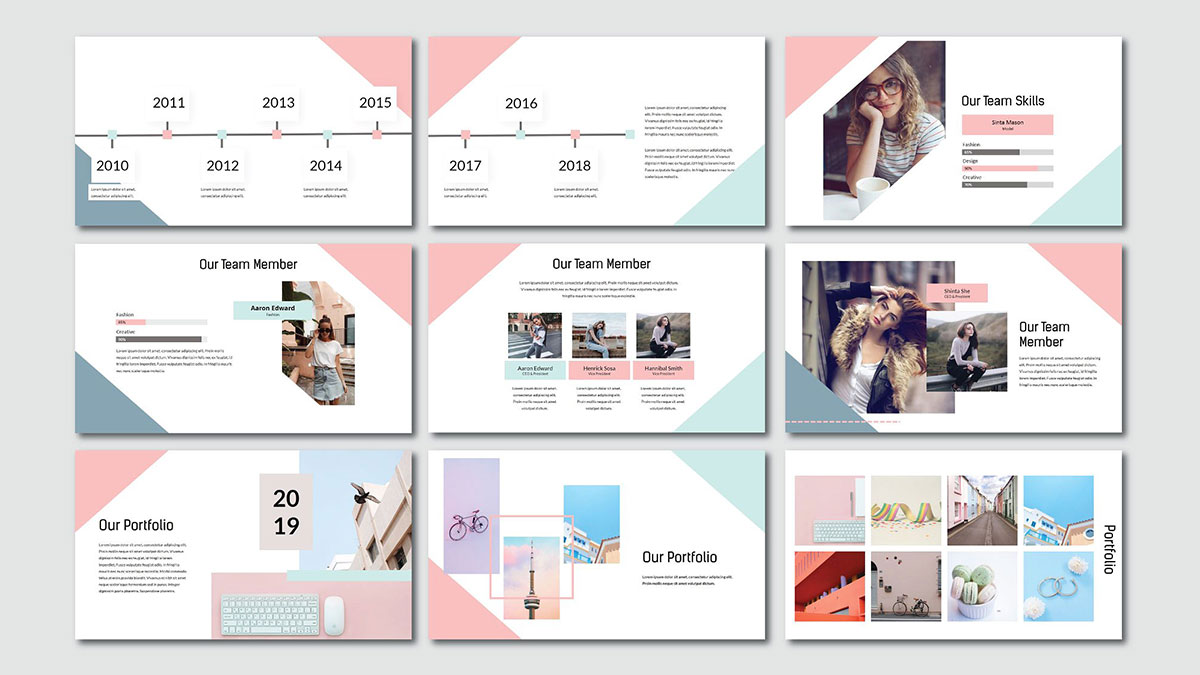 Detail Template Ppt Simple Pastel Nomer 11