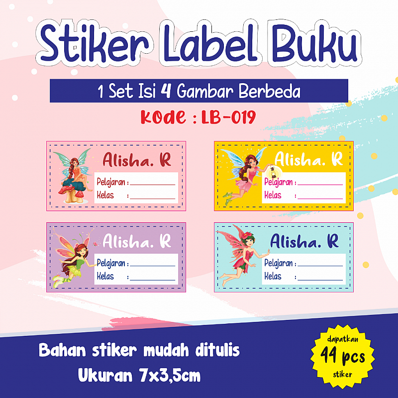 Detail Template Stiker Nama Nomer 25