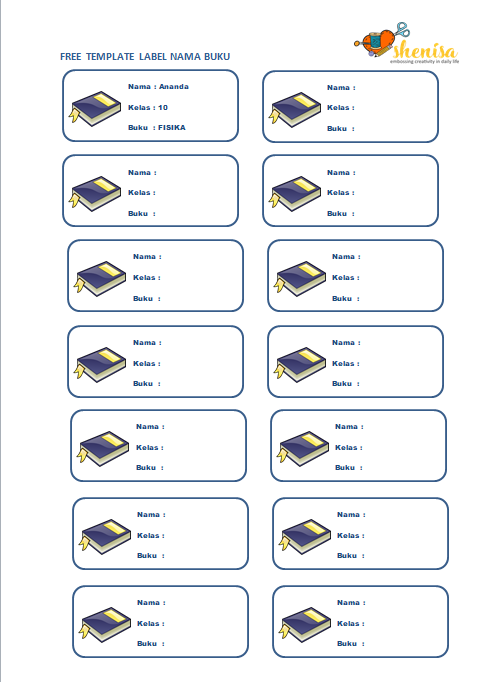 Detail Template Stiker Nama Nomer 29