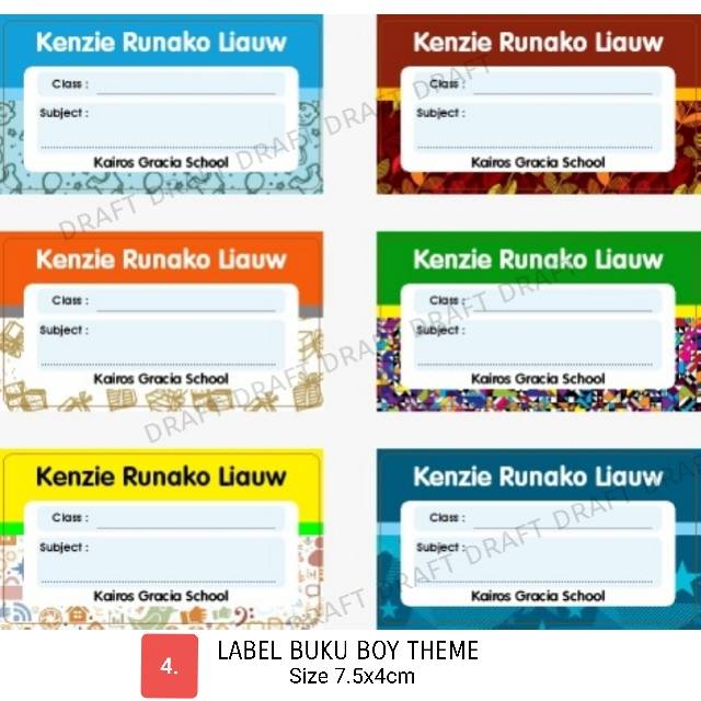 Detail Template Stiker Nama Nomer 32