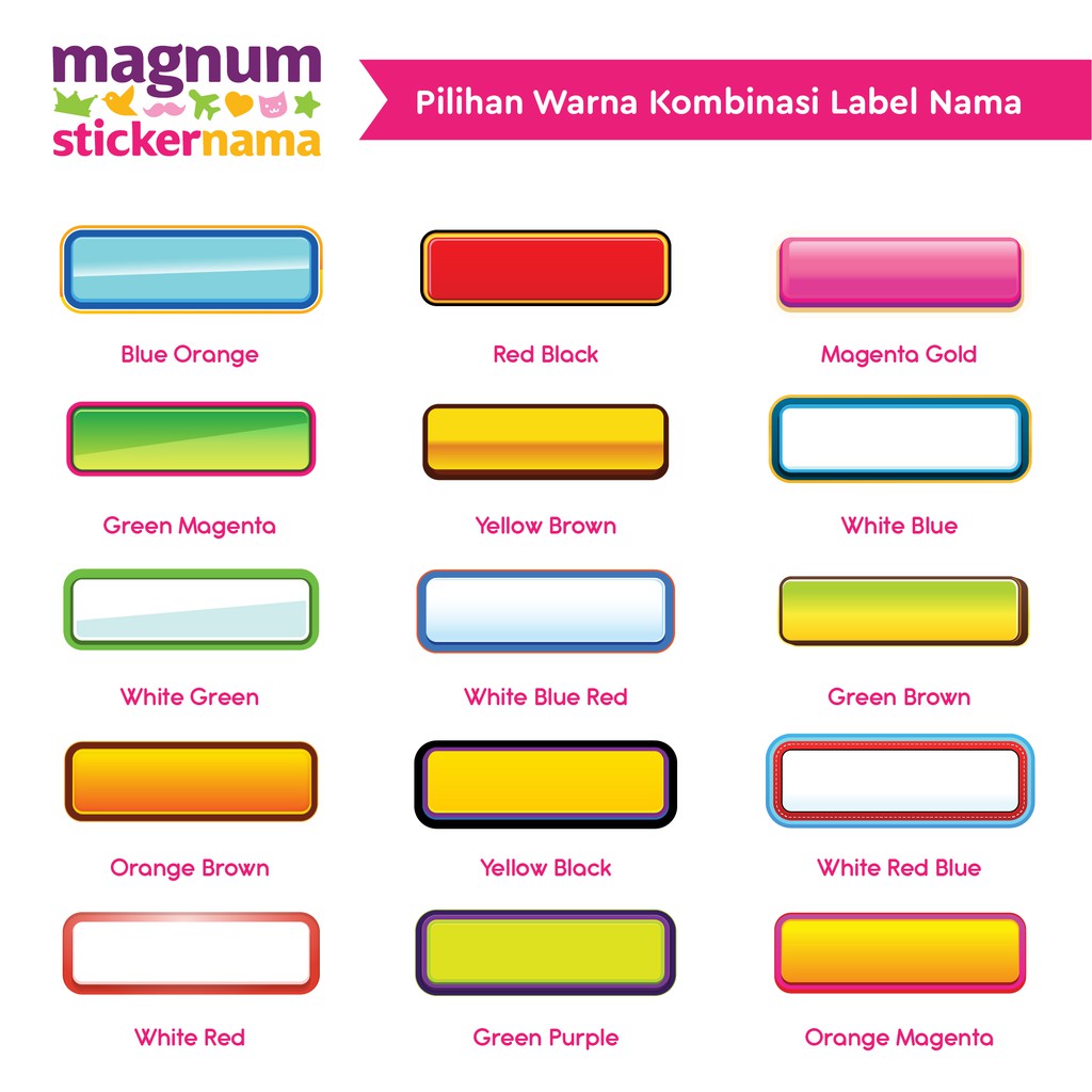 Detail Template Stiker Nama Nomer 42