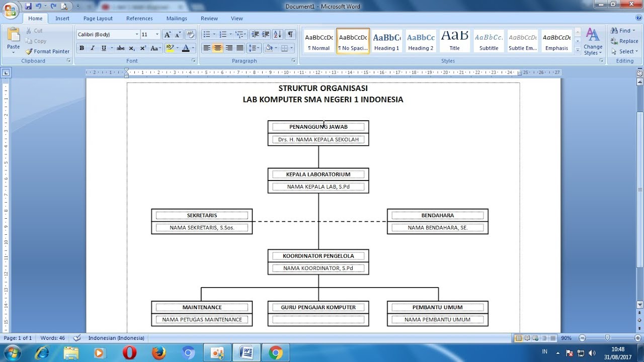 Detail Template Struktur Organisasi Excel Nomer 27