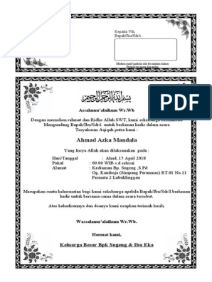 Detail Template Undangan Aqiqah Word Koleksi Nomer 32