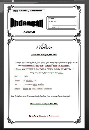 Detail Template Undangan Aqiqah Word Nomer 8