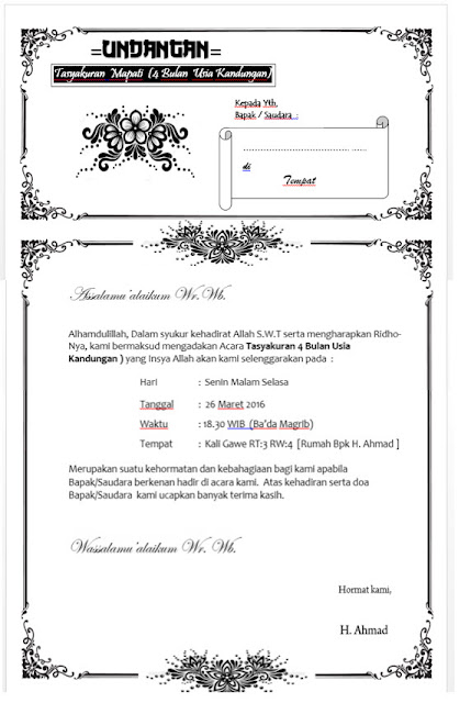 Detail Template Undangan Hajatan Nomer 5