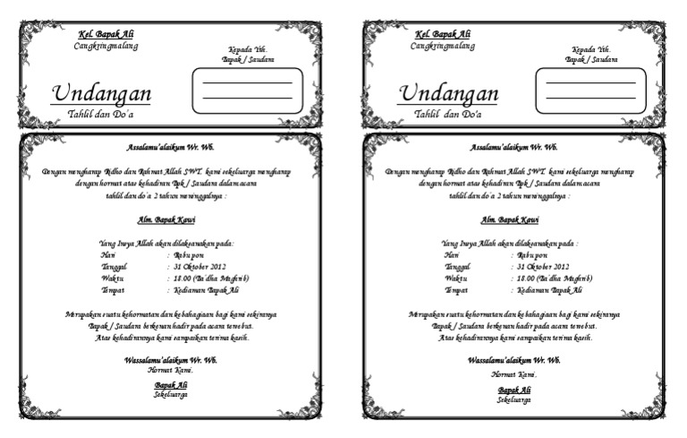 Detail Template Undangan Hajatan Nomer 9