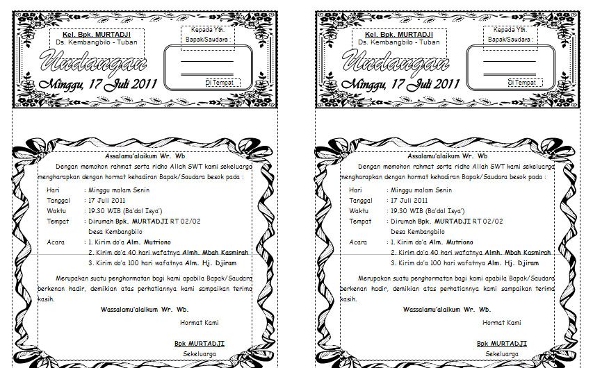 Detail Template Undangan Kenduri Nomer 2