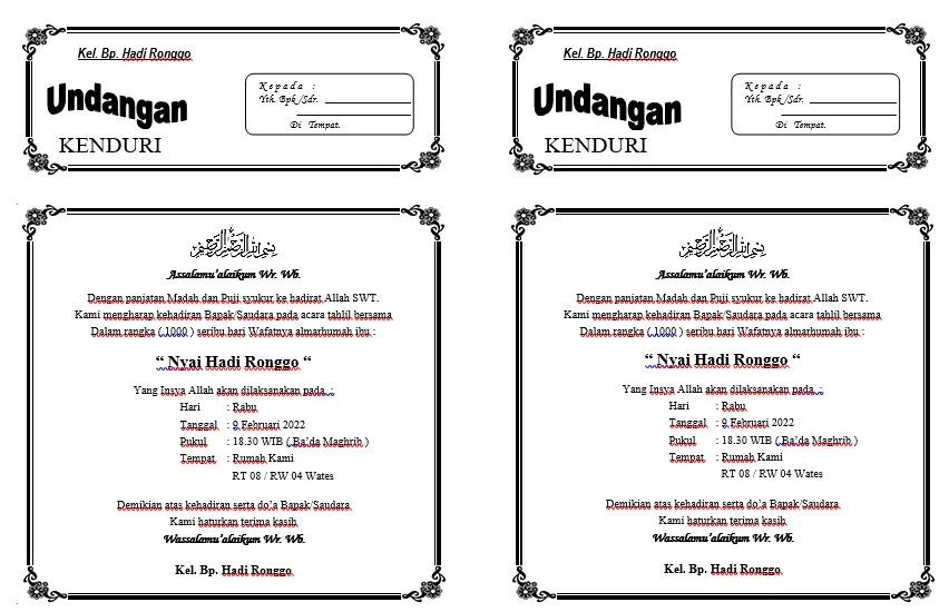 Detail Template Undangan Kenduri Nomer 52