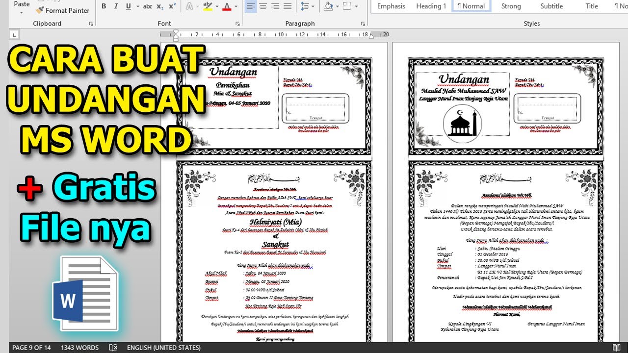 Detail Template Undangan Kenduri Nomer 54