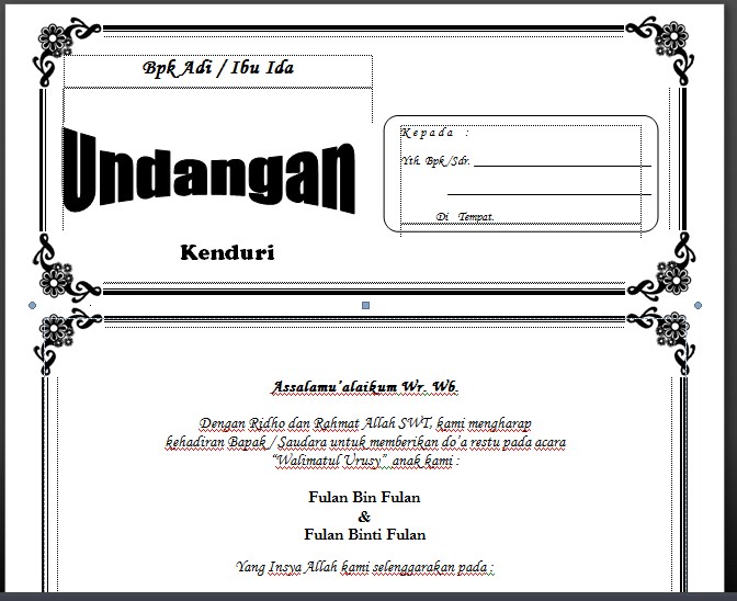 Template Undangan Kenduri 56 Koleksi Gambar Template Undangan Kenduri 56 Koleksi Gambar