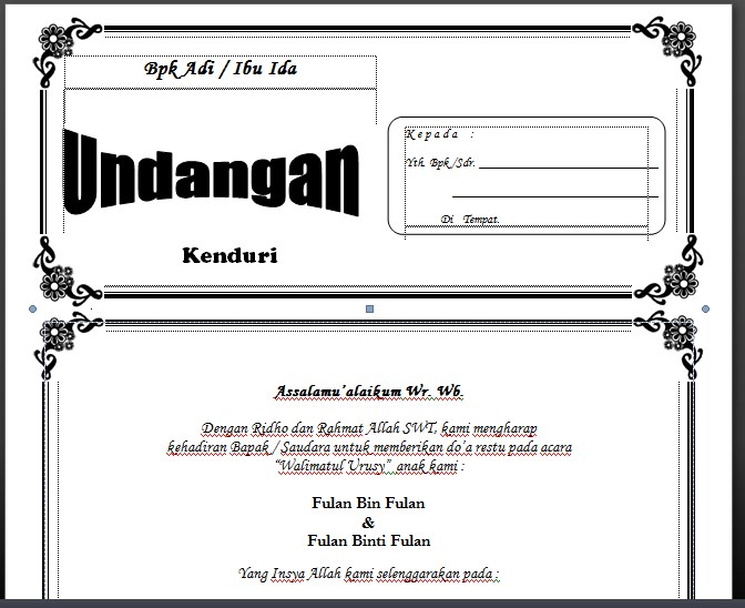 Detail Template Undangan Kenduri Nomer 7