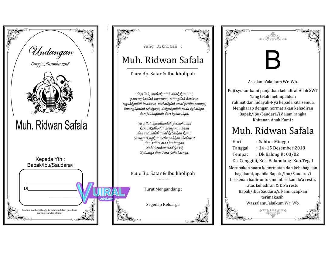 Detail Template Undangan Khitanan Psd Nomer 13