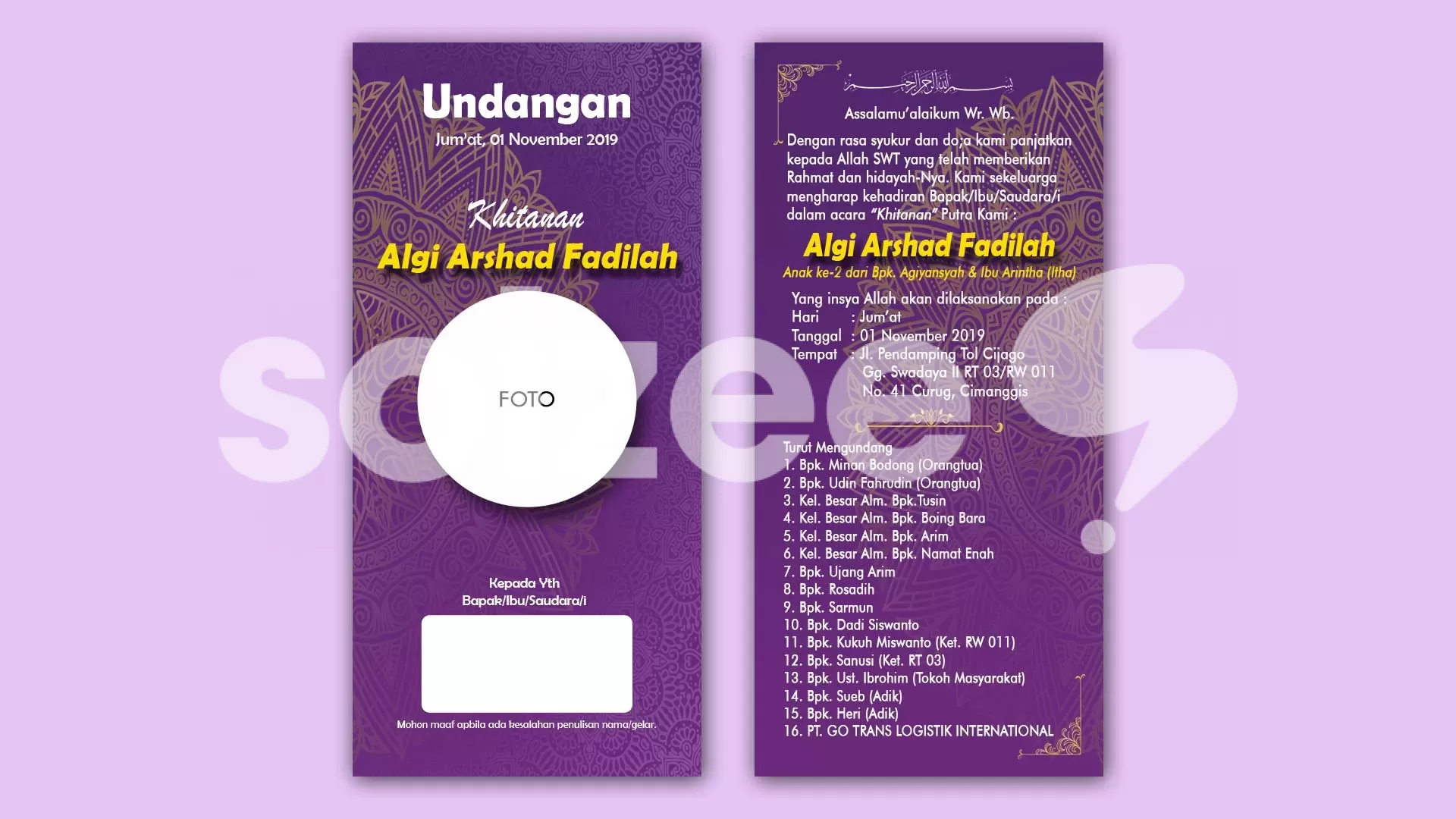 Detail Template Undangan Khitanan Psd Nomer 15