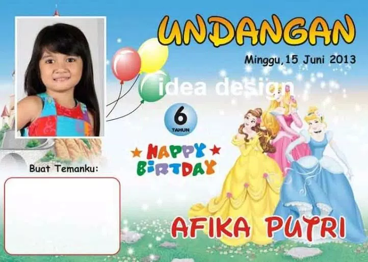 Template Undangan Ulang Tahun Anak Photoshop - KibrisPDR