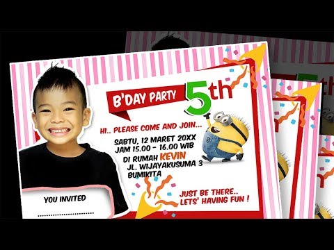 Detail Template Undangan Ulang Tahun Anak Photoshop Nomer 5