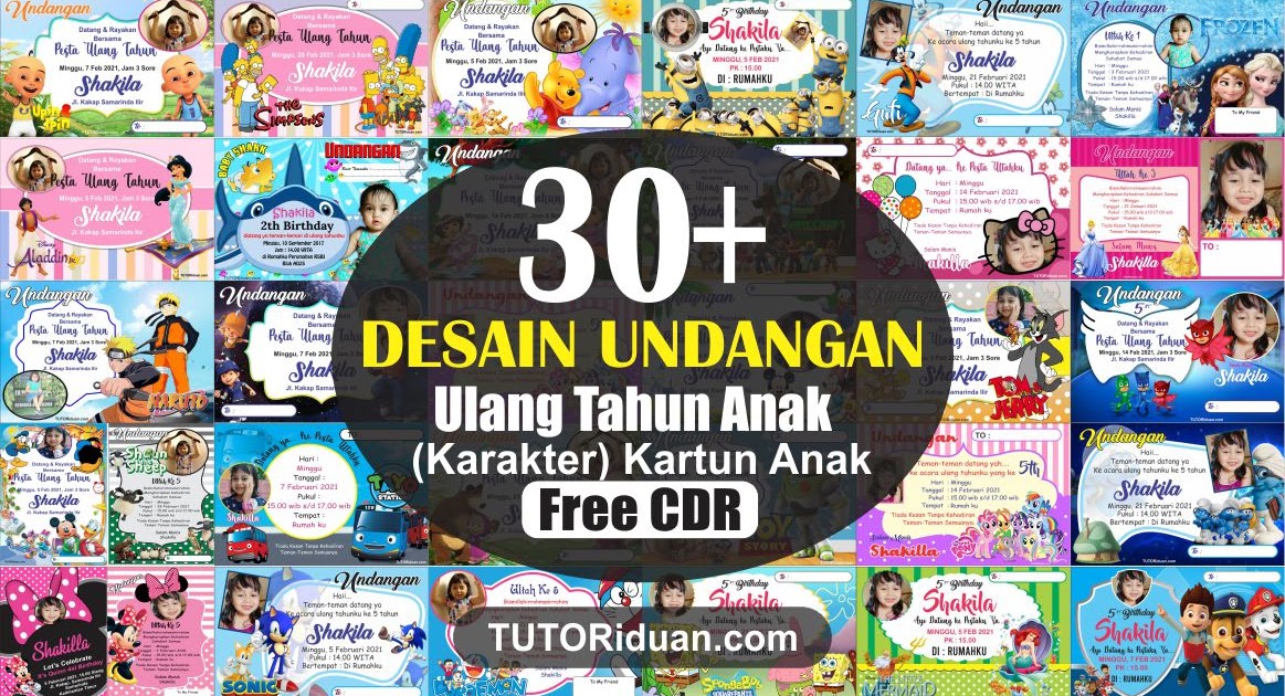 Detail Template Undangan Ulang Tahun Anak Psd Nomer 16