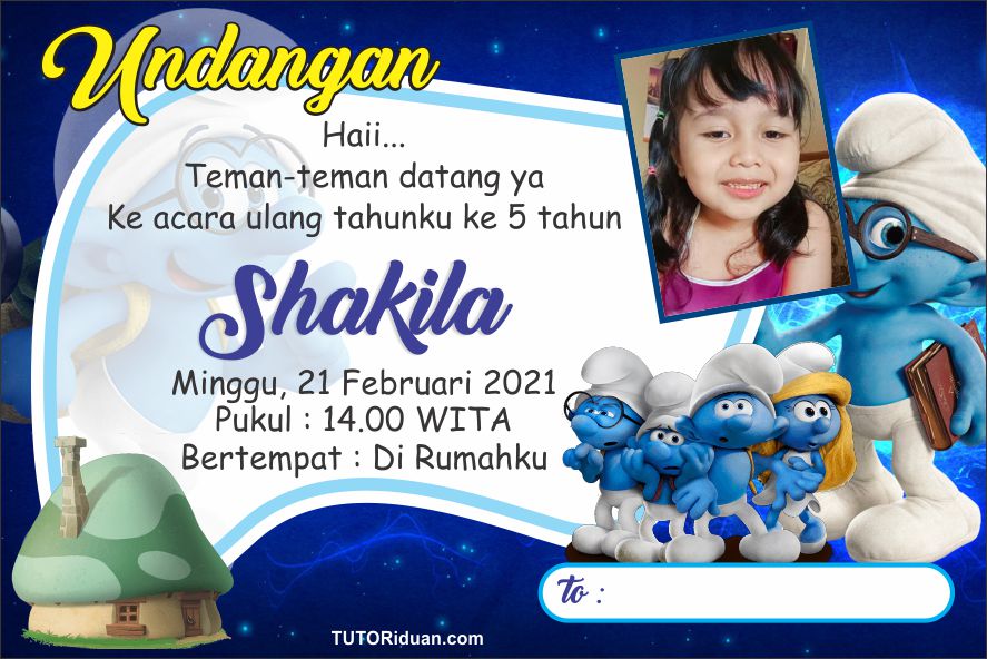 Detail Template Undangan Ulang Tahun Anak Psd Nomer 34