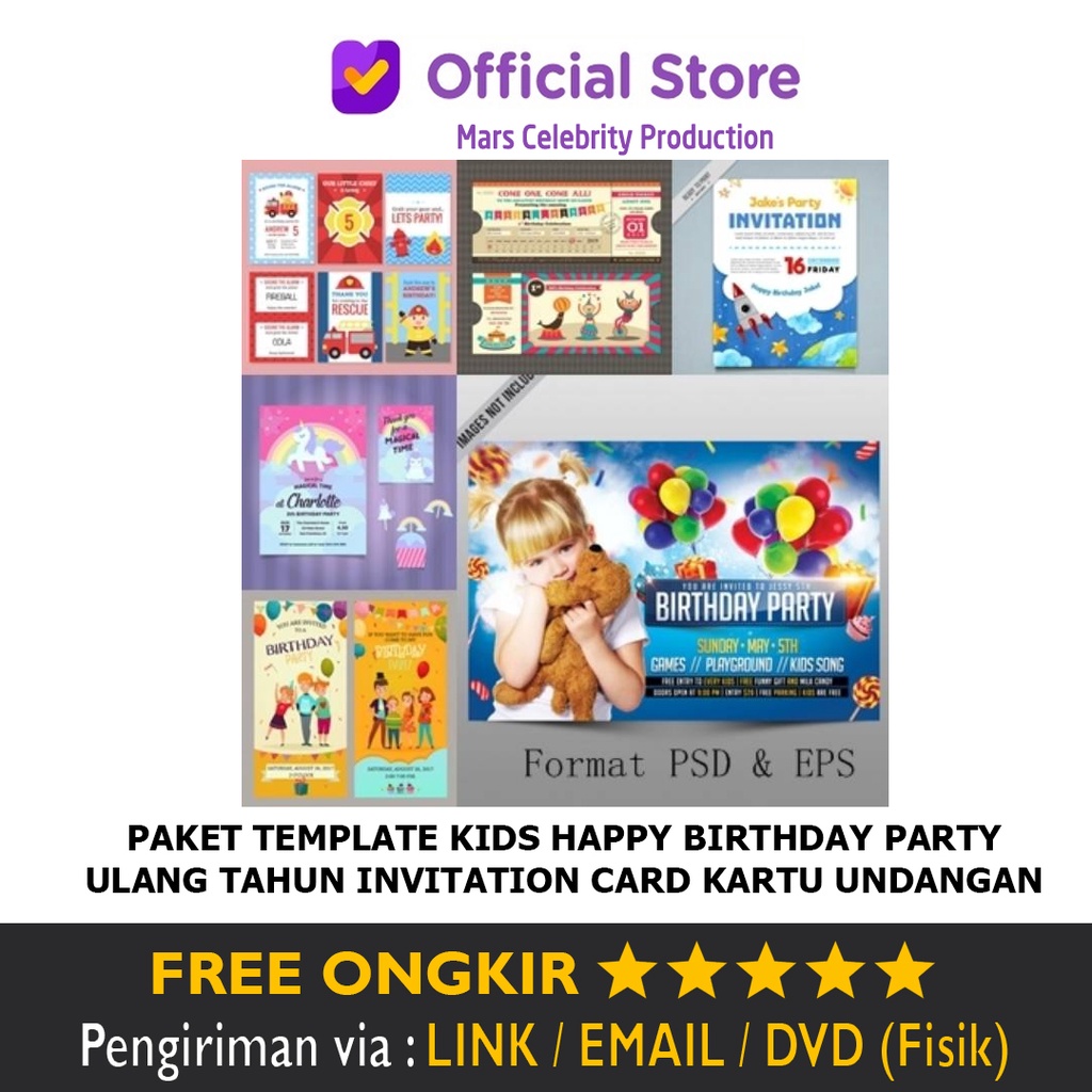 Detail Template Undangan Ulang Tahun Anak Psd Nomer 47