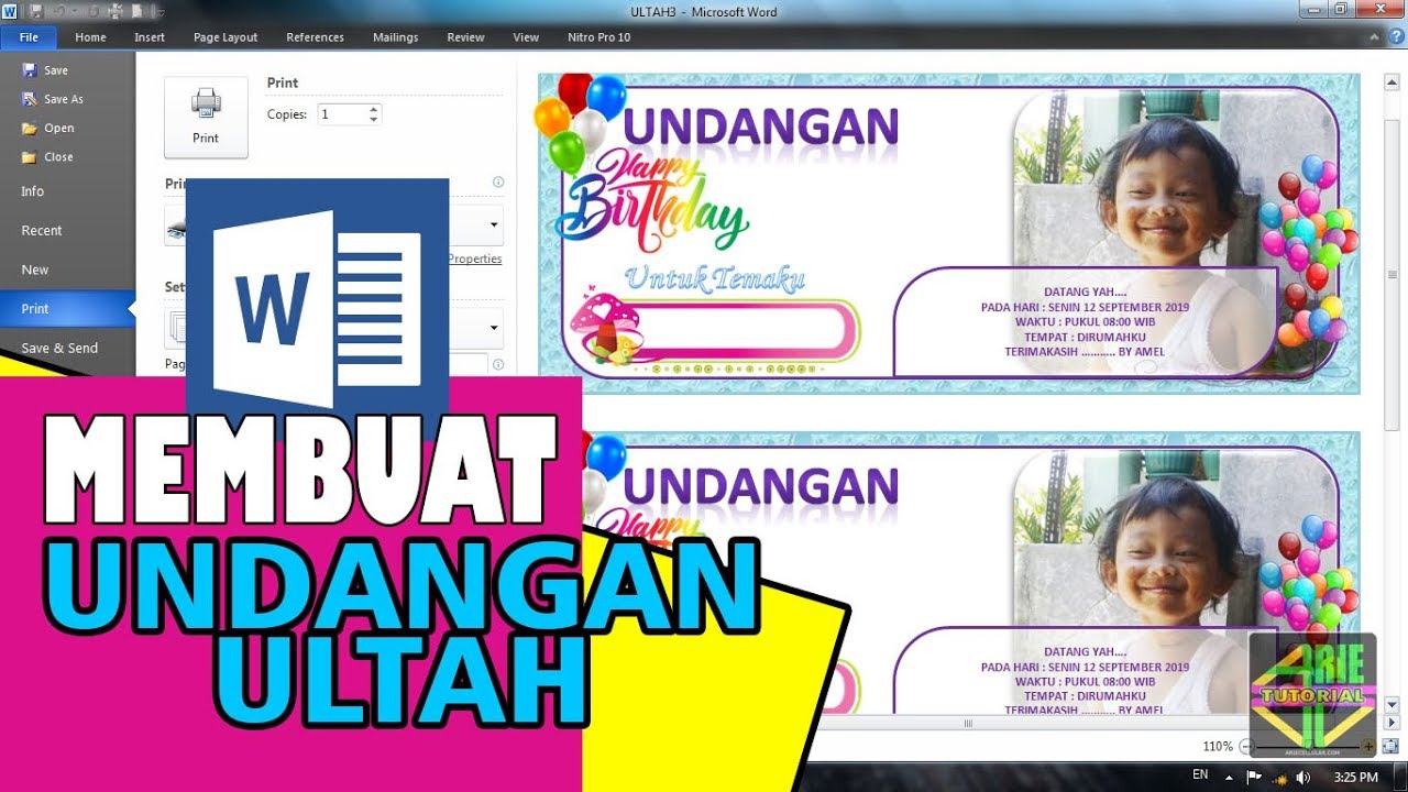 Detail Template Undangan Ulang Tahun Anak Word Nomer 3