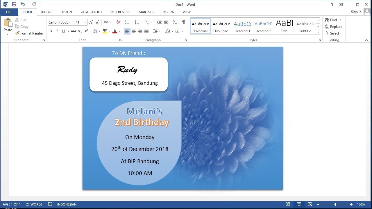 Download Template Undangan Ulang Tahun Anak Word Nomer 51