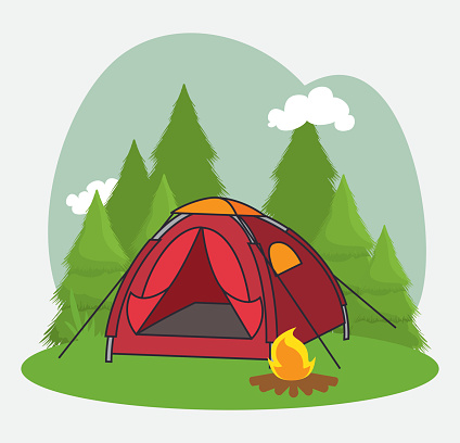 Detail Tenda Camping Vector Nomer 4