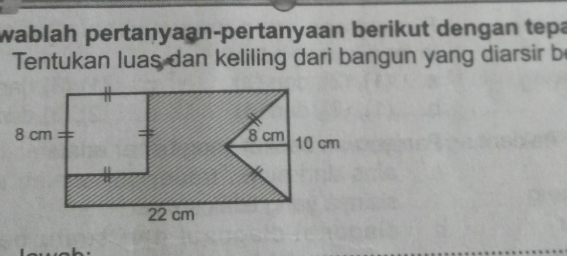 Detail Tentukan Luas Dan Keliling Gambar Yang Diarsir Nomer 19